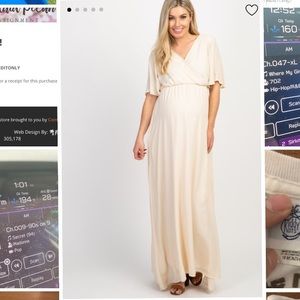NWT chiffon ivory Maternity dress. Brand new